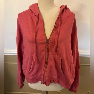 American Eagle Outfitters Coral Zip-Up Hoodie